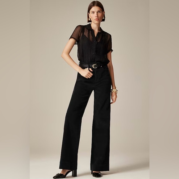 J.Crew Women's Wide-leg Corduroy
Trousers size 28P Black - Picture 1 of 6